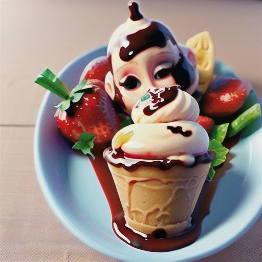 Balsamic ice cream and strawberries