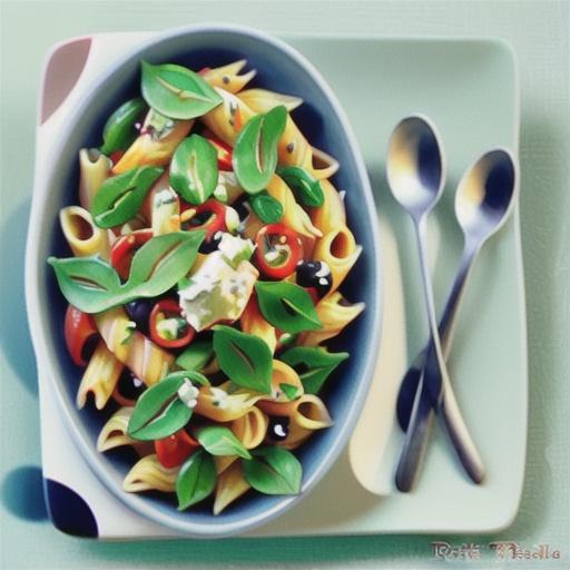Pasta salad with goat's cheese and rocket