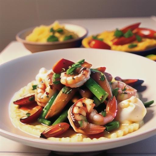 Sauteed Shrimp over Polenta