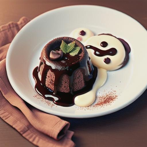 Soft-centred mint chocolate puddings