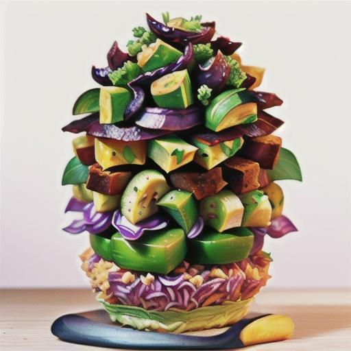 Red cabbage salad with fennel-crusted pork