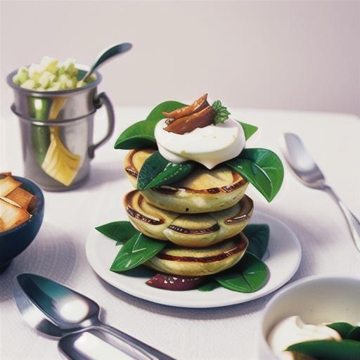 Herbed pikelets with smoked trout, horseradish cream and endive