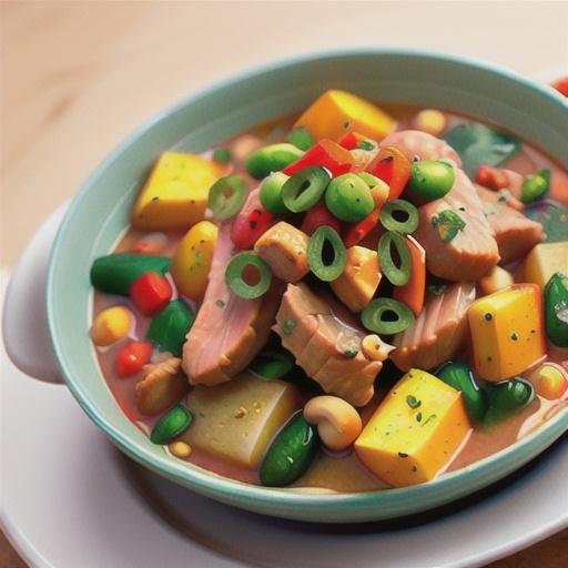 Pork with peanut and sweet potato