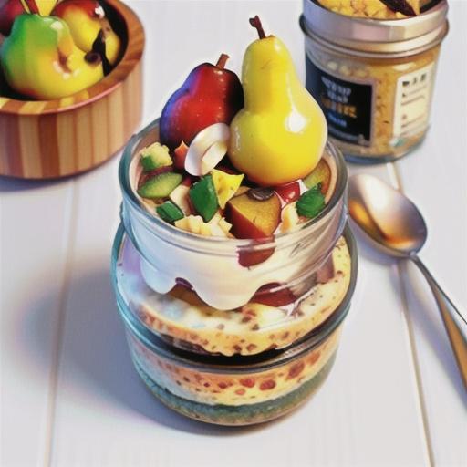 Poached pear bircher muesli recipe