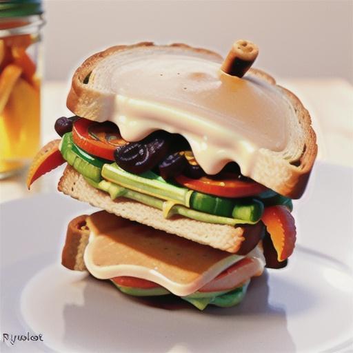 Carrot, honey, and raisin sandwich