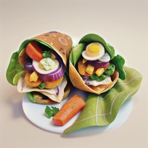 Wholemeal wraps with smoked ocean trout and egg and lettuce coleslaw