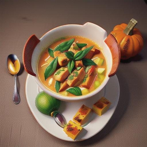 Red Curry Chicken and Pumpkin Soup