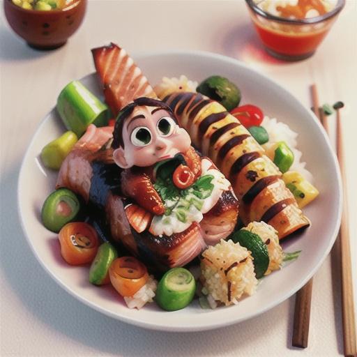 Curtis Stone's barbecued salmon with pokeÌ sauce and sushi-style rice