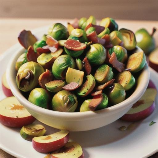 Roasted Brussels Sprouts with Bacon and Apples
