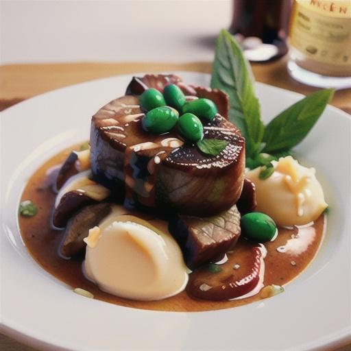 Beef fillet with quick red wine sauce