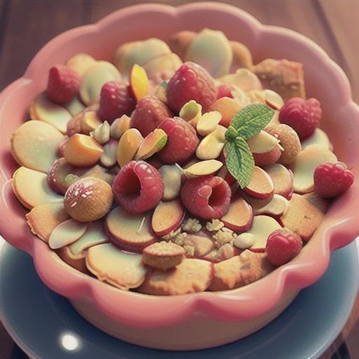 Peach and Raspberry Crumble