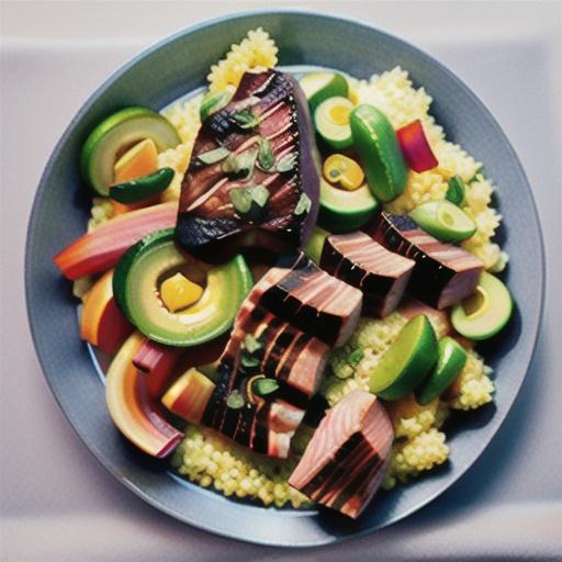 Harissa lamb steaks with quick rhubarb relish and cinnamon couscous