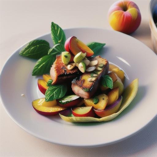 Pork cutlets with nectarines