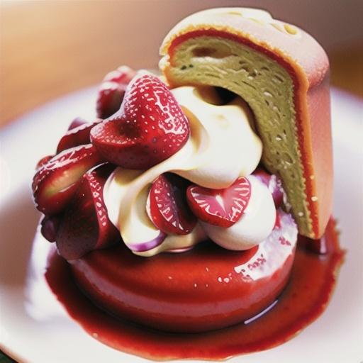 Fresh Strawberry and Rhubarb Sauce over Pound Cake