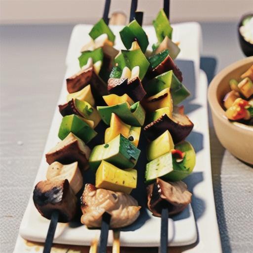 Spicy chicken skewers with avocado salsa