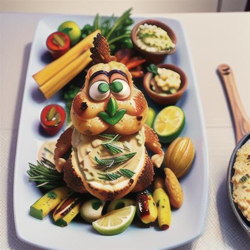 Grilled Dukkah-Crusted Chicken with Lemon Hummus