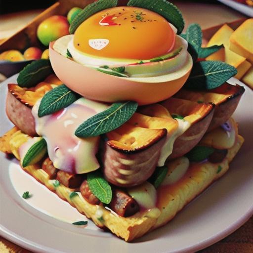 Bison Sausage, Apple and Sage Strata