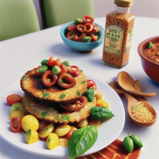 Chicken quinoa schnitzels with sun-dried tomato pesto