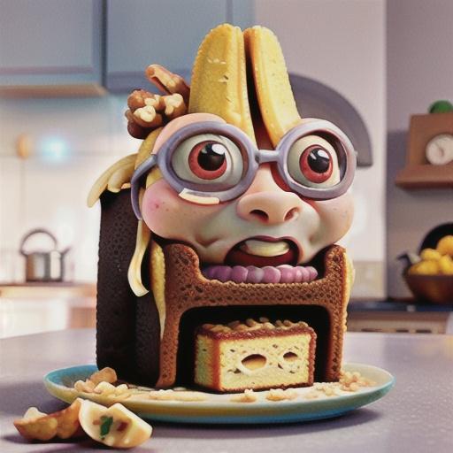 Microwave banana & walnut cake