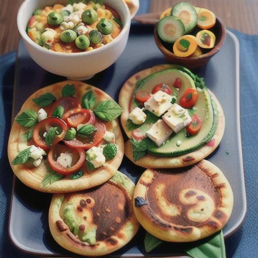 Quick flatbreads with avocado & feta