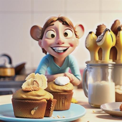 Honey and banana muffins with ricotta