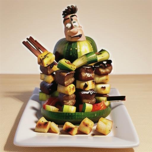 Beef and zucchini skewers