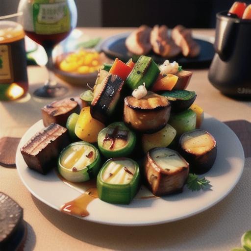 Grilled Veggie and Steak Appetizer