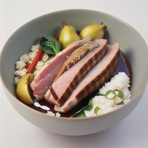 Roast pork with honey pears