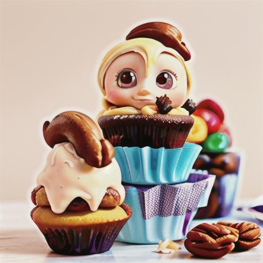 Mini peach and pecan cakes