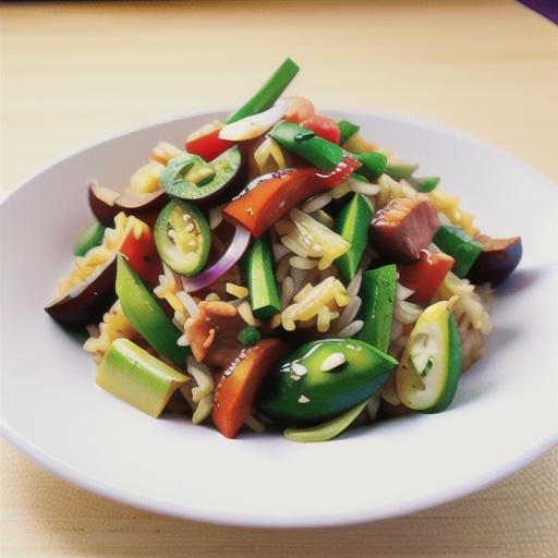 Stir-fried vegetable rice