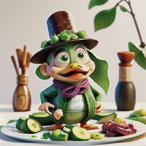 Asian style duck with cucumber and radish salad