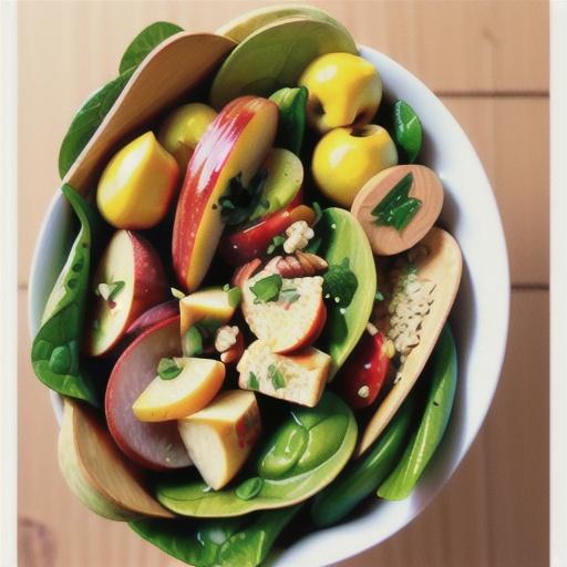 Spinach, apple & pecan salad