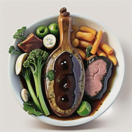 Pepper steak with balsamic glaze and white bean puree