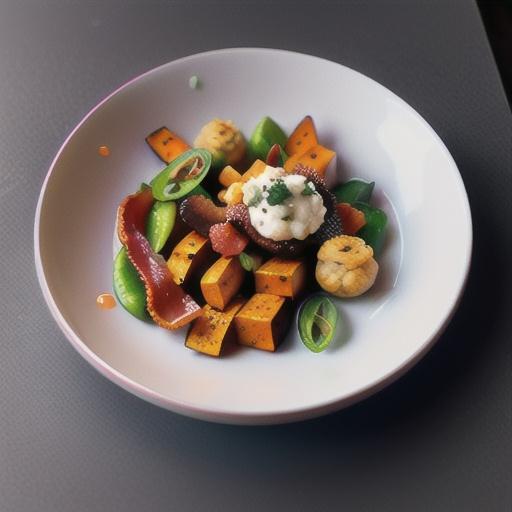 Sweet Potato Pan Dumplings with Bacon Butter