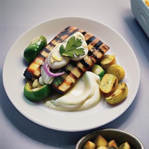 Grilled snapper with yoghurt potatoes