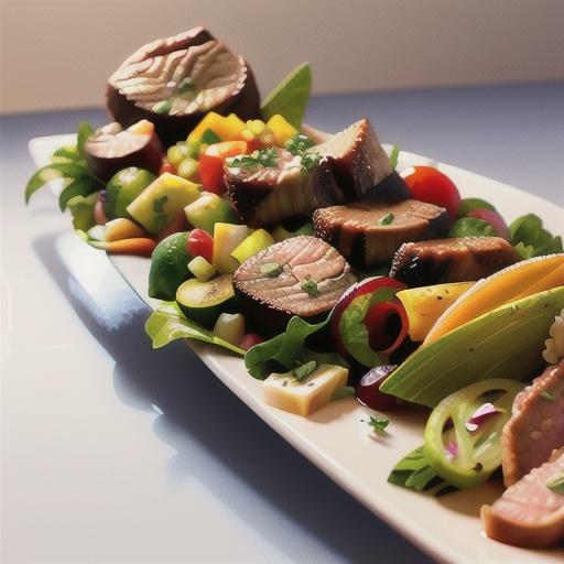 Layered Beef Salad with Warm Dressing