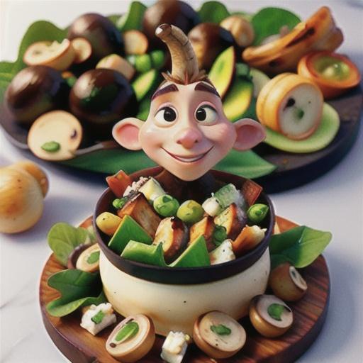 Grilled mushroom and goat's cheese salad