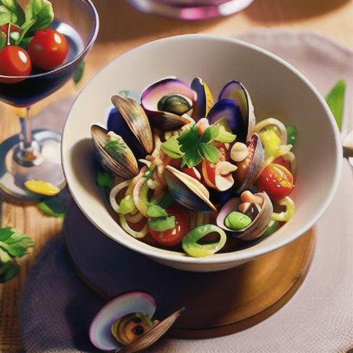 Spaghettini with clams and cherry tomato
