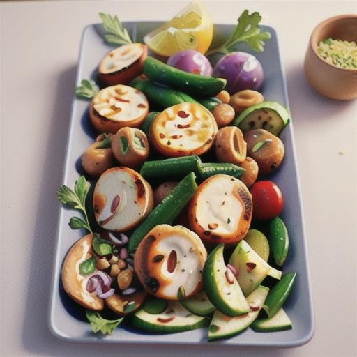 Haloumi and spiced lentil veggie salad