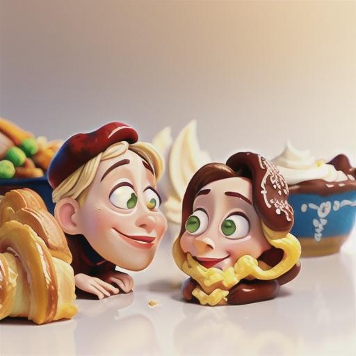 Croissants with chocolate and ricotta dips