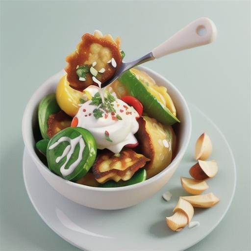 Vegetable fritters with garlic yoghurt