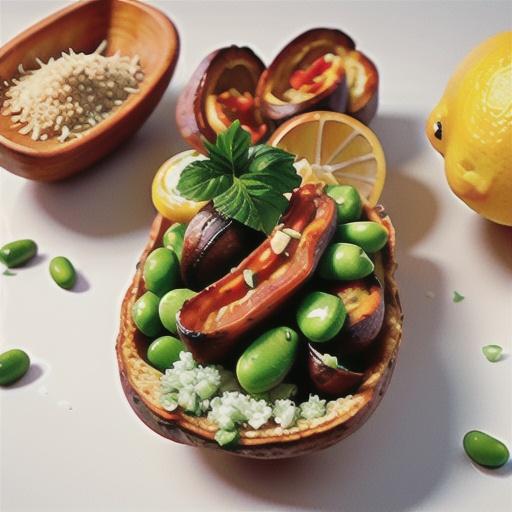 Crispy chorizo and broad bean jacket potatoes