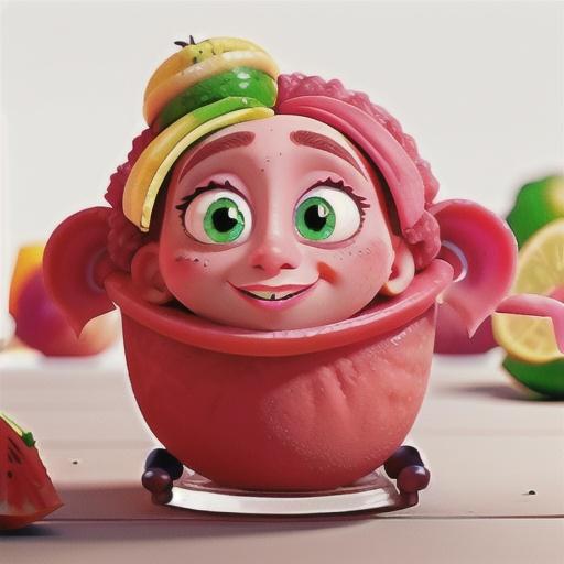 Lime and watermelon sorbet