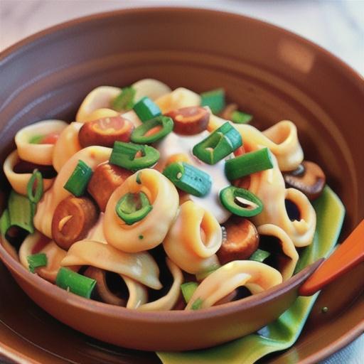 Lighter Mushroom Tortellini Alfredo