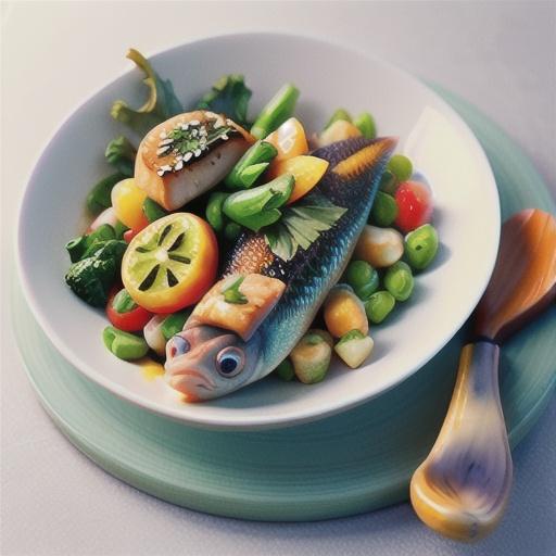 Ginger fish with Asian greens