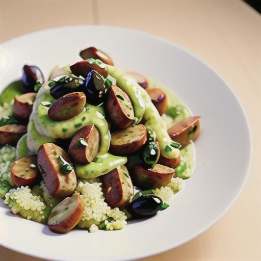 Braised sausages with couscous