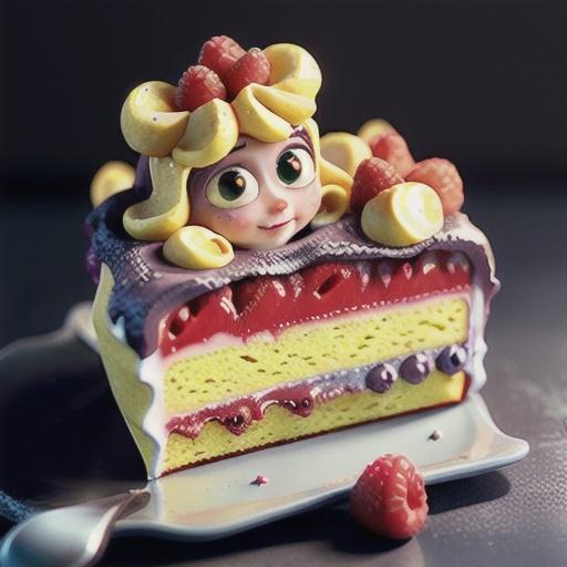 Lemon and raspberry magic cake