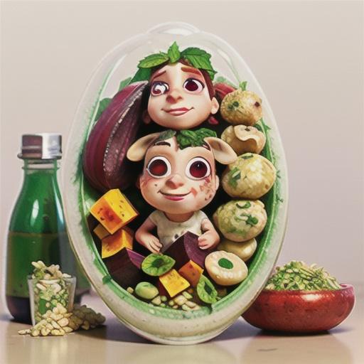 Lamb, beetroot, pumpkin and barley salad with mint pesto