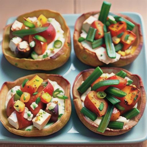 Baked Potatoes with Ramps and Feta