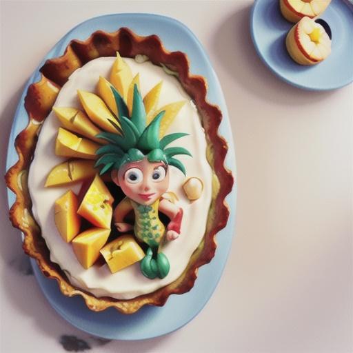 Pineapple and mango white chocolate tart